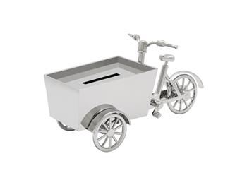 Sparebøsse cykel, sølv farvet, från Noa Kids