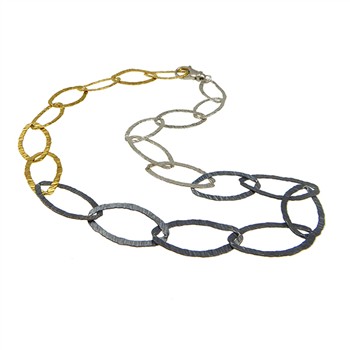 Armbånd & halskæde - sort/blank & forgyldt 17cm, från San - Links of Joy