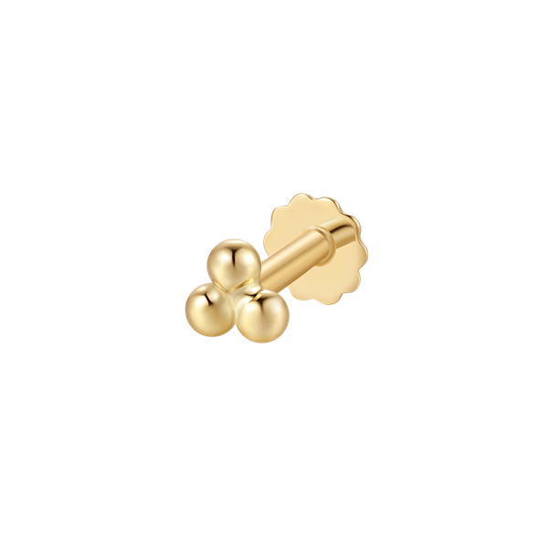 Guld labret piercing, från Støvring Design
