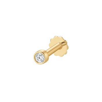 Guld labret piercing, från Støvring Design