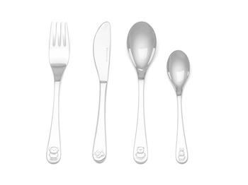 Børnebestik, 4-delt sæt, Miffy-venner, rustfrit stål, från Noa Kids