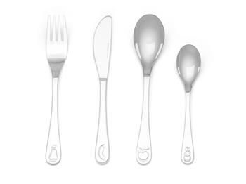Børnebestik, 4-delt, Miffy-frugt, rustfrit stål, från Noa Kids