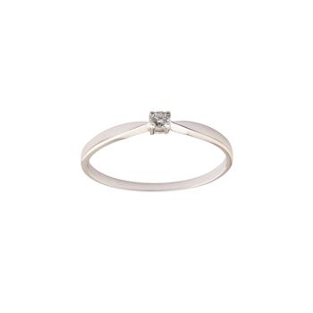 Ring 14 karat hvidguld KAYA Brillant(4-greb), från L&G