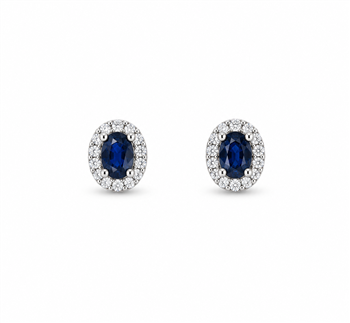 Ørestikker  14 karat PETIT safir 0,07 carat brillanter WSI, från L&G