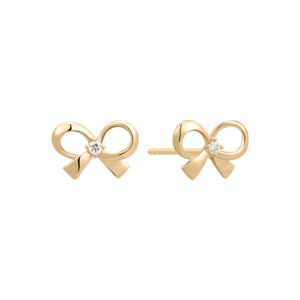 Guldörhängen i rosettform med en glittrande sten i mitten, designade för piercade öron.