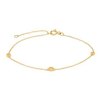 14kt. guldarmbånd m/ 3 x dia. 0.01ct W/SI, från Siersbøl