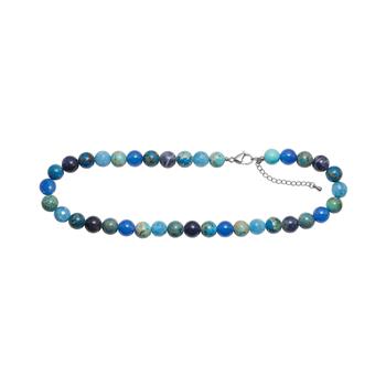 Lapis, sponge quartz, blå agat, howlite, lapis lazuril 10mm - carabinlås 40+5cm, från Heinzendorff