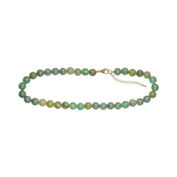 Grøn agat, jade  10mm - carabinlås 40+5cm, från Heinzendorff