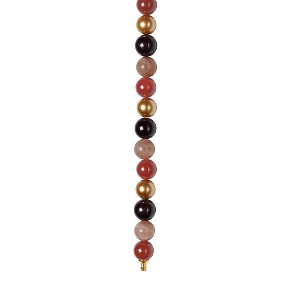 Sun stone, karneol, granat, MOP 12mm system-kæde, från Heinzendorff
