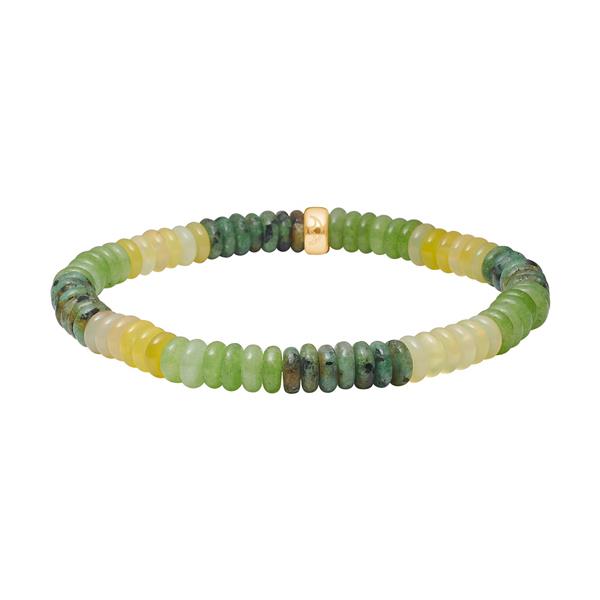 Agat, quartz, prikket jasper armbånd, från Heinzendorff