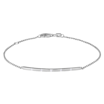 14kt. Hvidgulds armb. m. dia 0.05ct W/SI 16+2cm, från Siersbøl