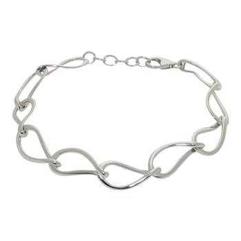 Rhod. sølvarmbånd m/dråbeformede lænker, från Siersbøl