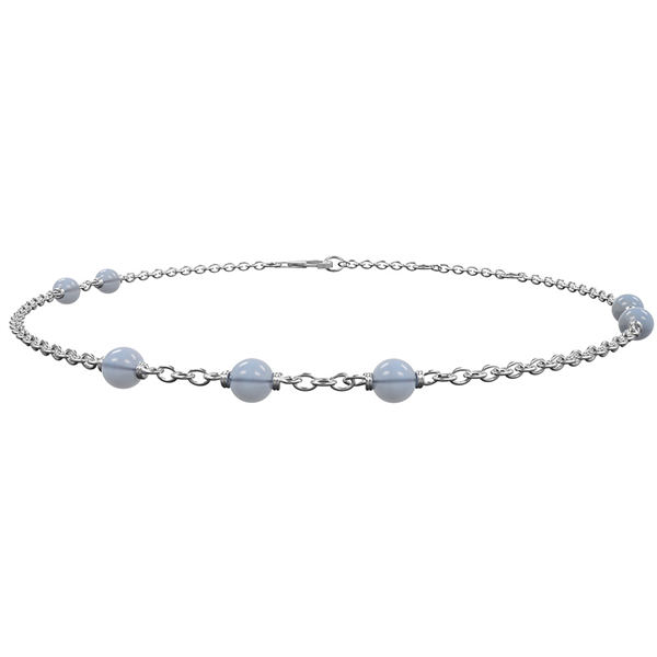 Rhd. sølv armbånd SWEETS52 blue chalcedon 7, från Nordahl