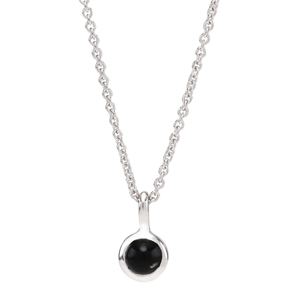 Rhd. sølvkæde SWEETS52 black onyx 5mm, från Nordahl