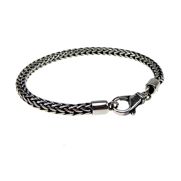 Ø 5,3mm Rævekæde i Let Oxyderet Sterlingsølv Armbånd & Halskæde 22cm, från San - Links of Joy