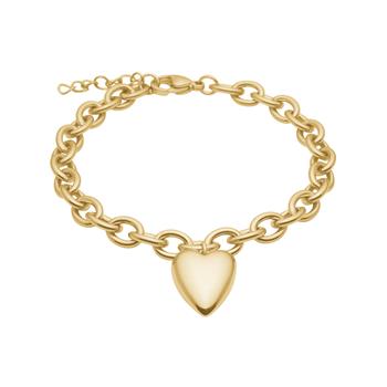 Nordahl ALBA armband i stål med hjärta i guld