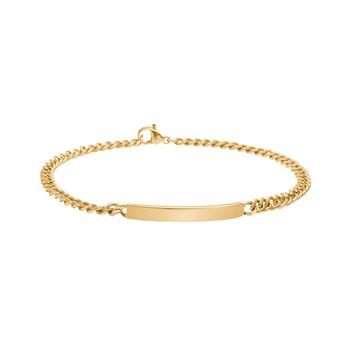 SON armbånd stål med plade 19cm IP gold, från Son of Noa