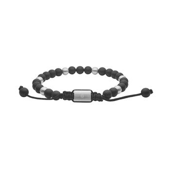 SON armbånd mat sort agate og stål, från Son of Noa