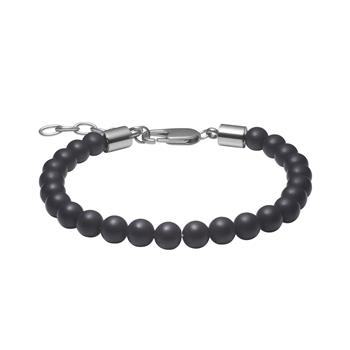 SON armbånd mat sort onyx 6mm, 19cm - 23cm, från Son of Noa