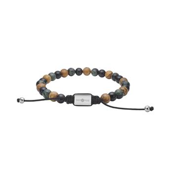 SON armbånd kambala jaspis/picture stone/sort agat og stål 4mm, 19-25cm, från Son of Noa