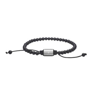 SON armbånd mat sort onyx 4mm, 19cm - 25cm, från Son of Noa