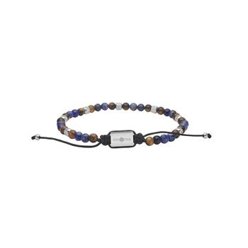 SON armbånd sodalite/gul tigerøje og stål 4mm, 19-25cm, från Son of Noa