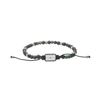 SON armbånd moss agate/ilmenite bronzitite og stål 4mm, 19-25cm, från Son of Noa