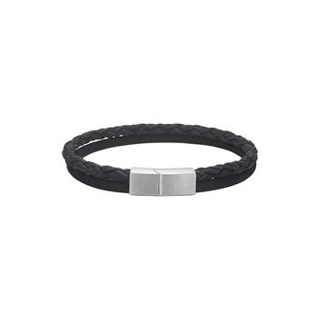 SON armbånd sort kalveskind rund flet/glat 8mm - 19cm, från Son of Noa