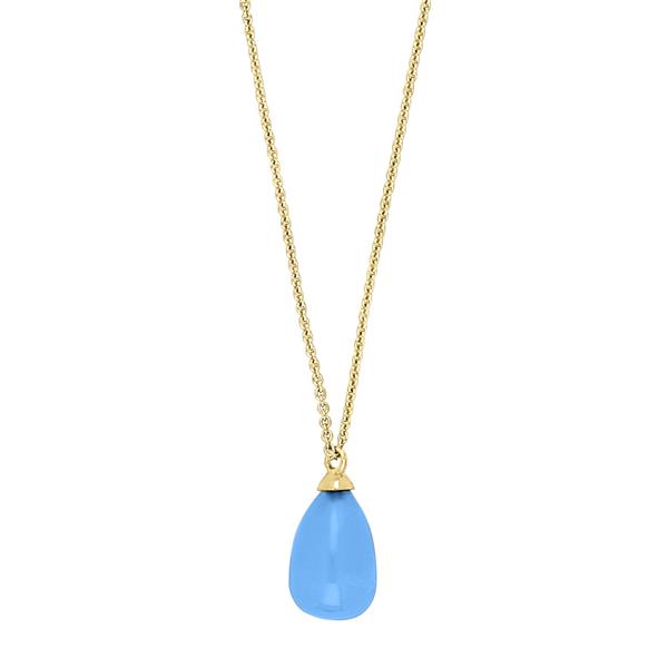 Forgyldt sølvkæde SWEETS52 blue chalcedon , från Nordahl