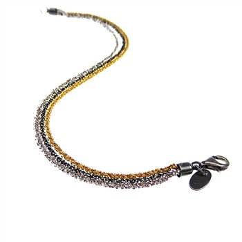 Armbånd & Halskæde - 3 rækket DiamondCut & 3 farvet 19cm, från San - Links of Joy