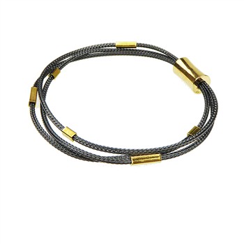 Armbånd & halskæde - 3 rk.rævekæde med Magnetlås & Sort oxyderet/Forgyldt 17cm, från San - Links of Joy