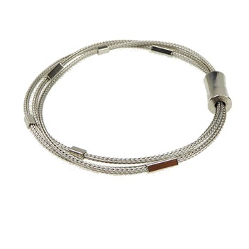 Armbånd & halskæde - 3 rk.rævekæde med Magnetlås & Rhodineret 17cm, från San - Links of Joy