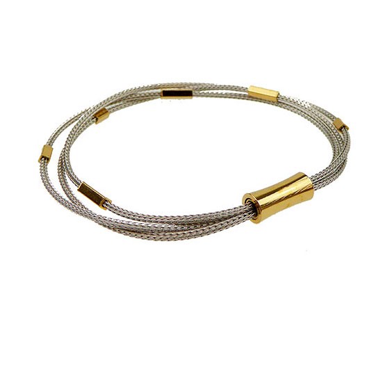 Armbånd & halskæde - 3 rl. rævekæde med magnetlås - Rhodineret/forgyldt 20cm, från San - Links of Joy