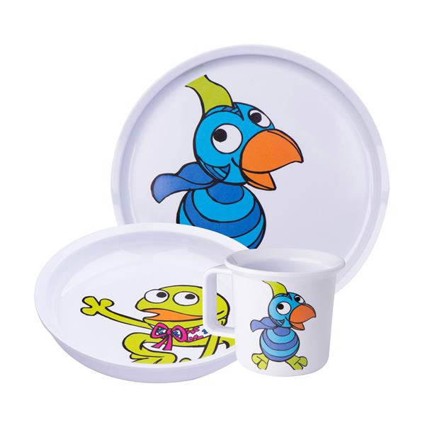 Melamin barnesæt med 3 dele m. Kaj & Andrea, från Noa Kids