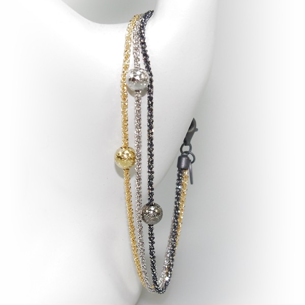 Armbånd & Halskæde - 3 rk. med 3 stk Magic Beads-Ø6mm 19cm, från San - Links of Joy