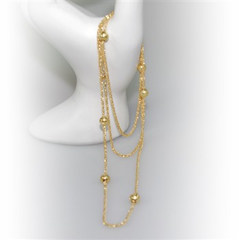 Halskæde - Lang kæde 70-90cm m. 6 stk Magic Beads-Ø6mm 70cm, från San - Links of Joy