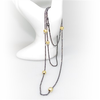Halskæde - Lang kæde 70-90cm m. 6 stk Magic Beads-Ø6mm 70cm, från San - Links of Joy