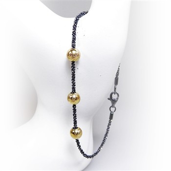 Arm - Halskæde m. 3 stk Magic Beads-Ø6mm 42cm, från San - Links of Joy