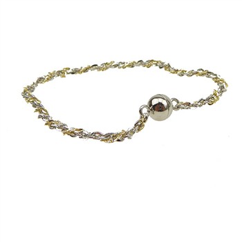 Armbånd & halskæde 2 rk. Rhd./Forgyldt m.Magnetlås 16cm, från San - Links of Joy