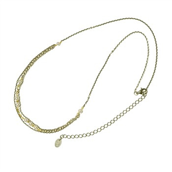 Halskæde i sterlingsølv m.14kt guld & ferskvandsperler 42+8cm, från San - Links of Joy
