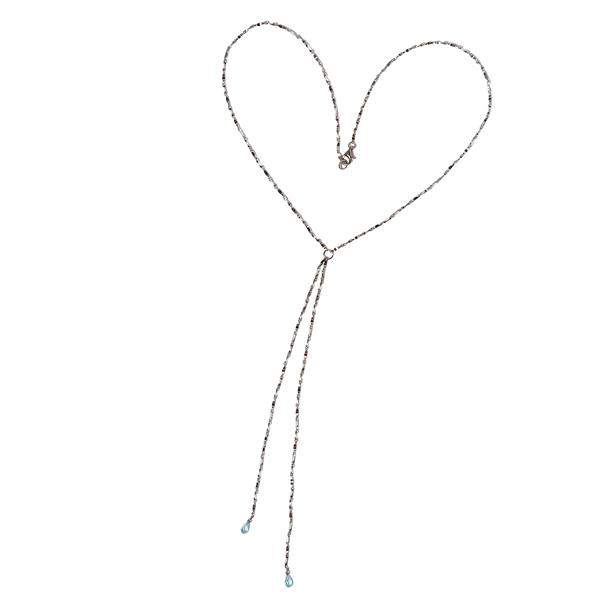 Halskæde i rhodineret sterlingsølv med topas 40cm, från San - Links of Joy