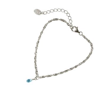 Armbånd i Rhodineret Sterlingsølv med Topas 16+4cm, från San - Links of Joy