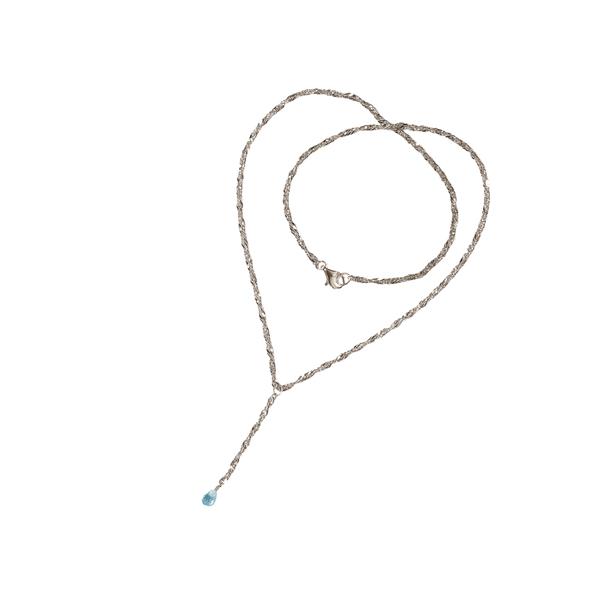 Halskæde i Rhodineret Sterlingsølv med Topas 40cm, från San - Links of Joy