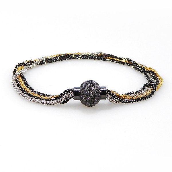 Armbånd & Halskæde med Magnetlås - 4 rk. DiamondCut - 3 farvet 17cm, från San - Links of Joy