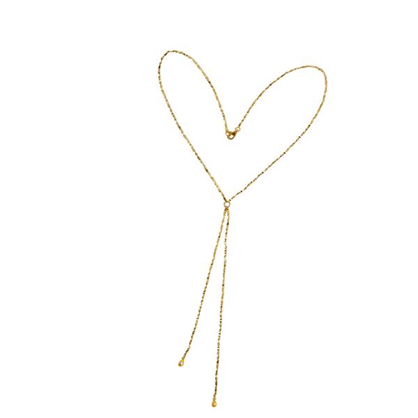Halskæde i forgyldt sterlingsølv med citrin 45cm, från San - Links of Joy