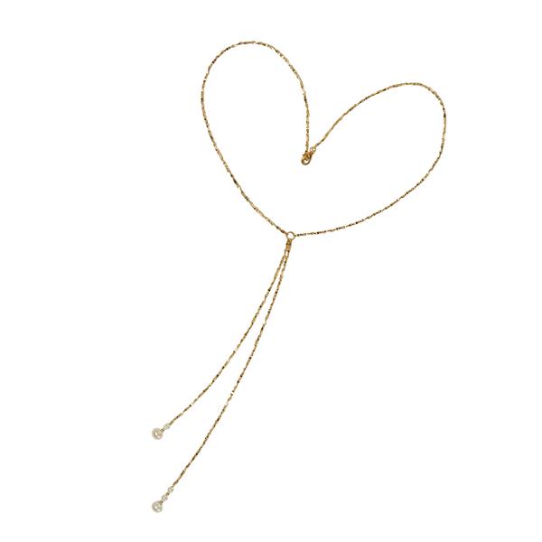Halskæde i forgyldt sterlingsølv med ferskvandsperler 42cm, från San - Links of Joy