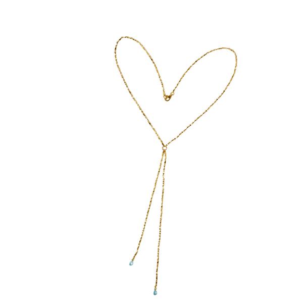 Halskæde i forgyldt sterlingsølv med topas 50cm, från San - Links of Joy