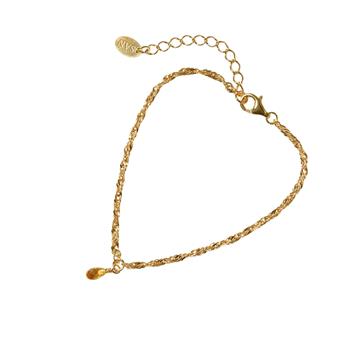 Armbånd i Forgyldt Sterlingsølv med Citrin 16+4cm, från San - Links of Joy