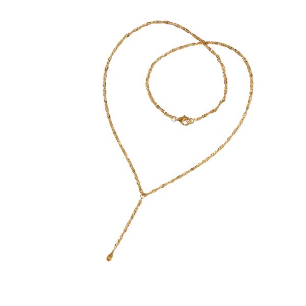 Halskæde i Forgyldt Sterlingsølv med Citrin 50cm, från San - Links of Joy