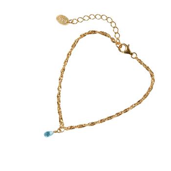 Armbånd i Forgyldt Sterlingsølv med Topas 16+4cm, från San - Links of Joy